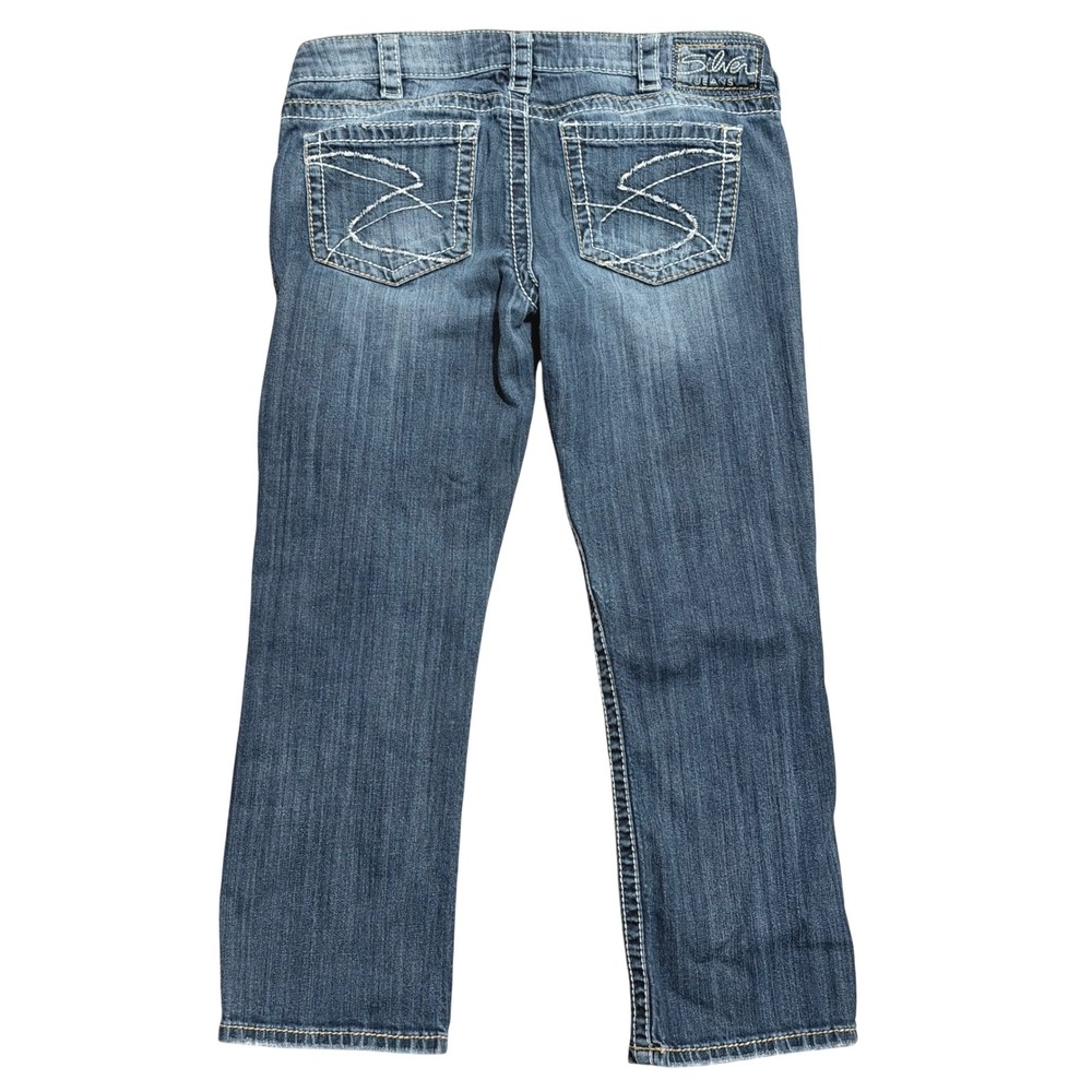 Silver Jeans Santorini Womens 30 Crop Capris Cropped Denim Pants Faded Blue Wash - Picture 1 of 5